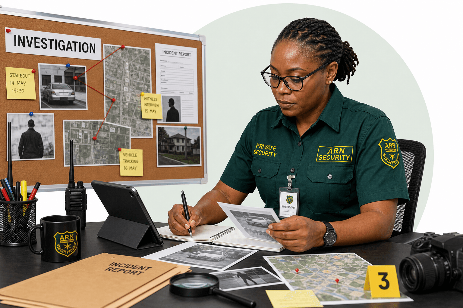 ARN Security investigator reviewing case information